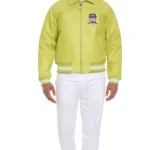 Avirex Icon Varsity Lime Green Leather Jacket 2023