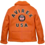 Orange Icon Shearling Leather Jacket 2023