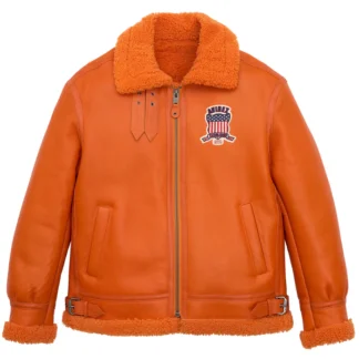 Orange Icon Shearling Leather Jacket