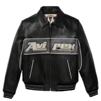 avirex nitro run varsity black leather jacket