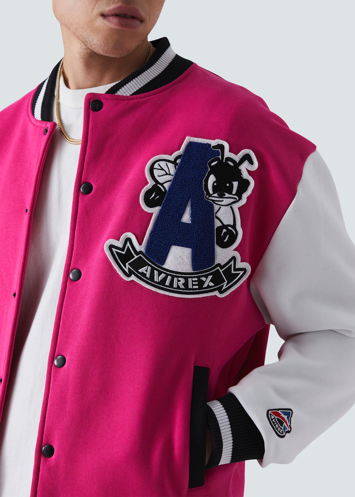 Avirex Anacostia Pink Varsity Jacket .